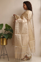 Dyeable Banarasi Tissue Silk Dupatta - Luxurion World- Crafted Heirlooms