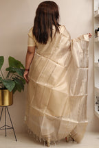 Dyeable Banarasi Tissue Silk Dupatta - Luxurion World- Crafted Heirlooms
