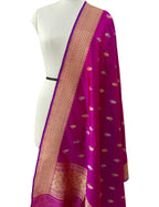 Pink Banarasi Handloom Pure Katan Silk Dupatta - Luxurion World