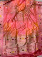 Peach Banarasi Pure Katan Silk Dupatta — Ranga Meenakari, Bridal