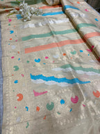PD1B1ZA526090801 Multicolor Banarasi Pure Katan Silk Kadwa Rangkat Dupatta