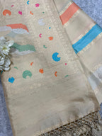 PD1B1ZA526090801 Multicolor Banarasi Pure Katan Silk Kadwa Rangkat Dupatta