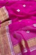 Exquisite Pink Banarasi Handloom Dupatta - Luxurion World