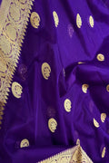 Exquisite Purple Banarasi Handloom Dupatta - Luxurion World