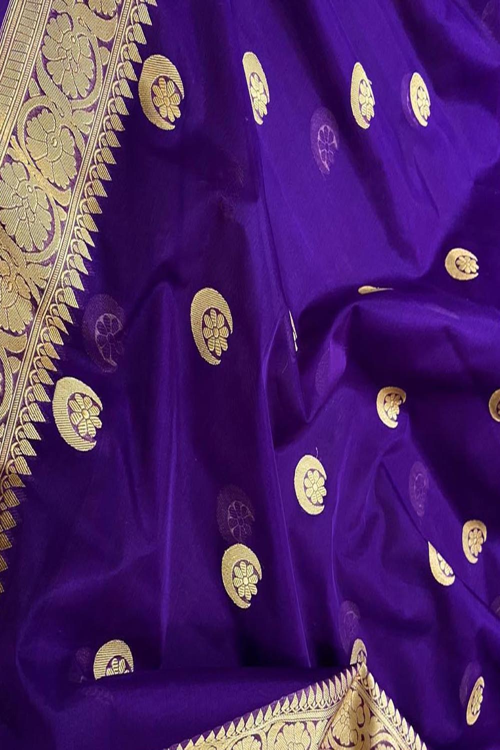 Exquisite Purple Banarasi Handloom Dupatta - Luxurion World