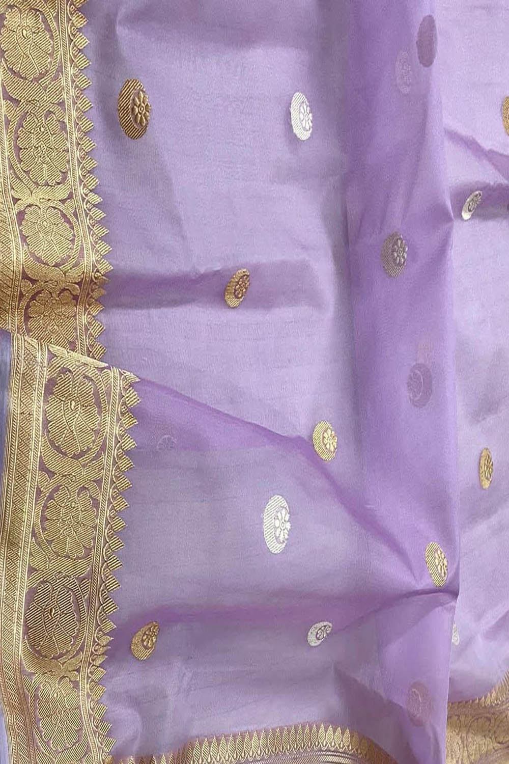 Elegant Purple Banarasi Organza Dupatta - Luxurion World