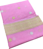 Exquisite Pink Banarasi Handloom Dupatta - Pure Kora Organza - Luxurion World