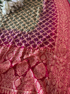 Multicolor Banarasi Bandhani Pure Georgette Paisley Design Dupatta - Luxurion World