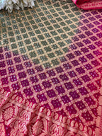 Multicolor Banarasi Bandhani Pure Georgette Paisley Design Dupatta - Luxurion World