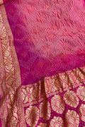 Stunning Pink Banarasi Bandhani Georgette Neemzari Dupatta - Luxurion World