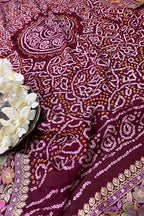 Elegant Purple Banarasi Bandhani Georgette Dupatta: A Timeless Accessory - Luxurion World