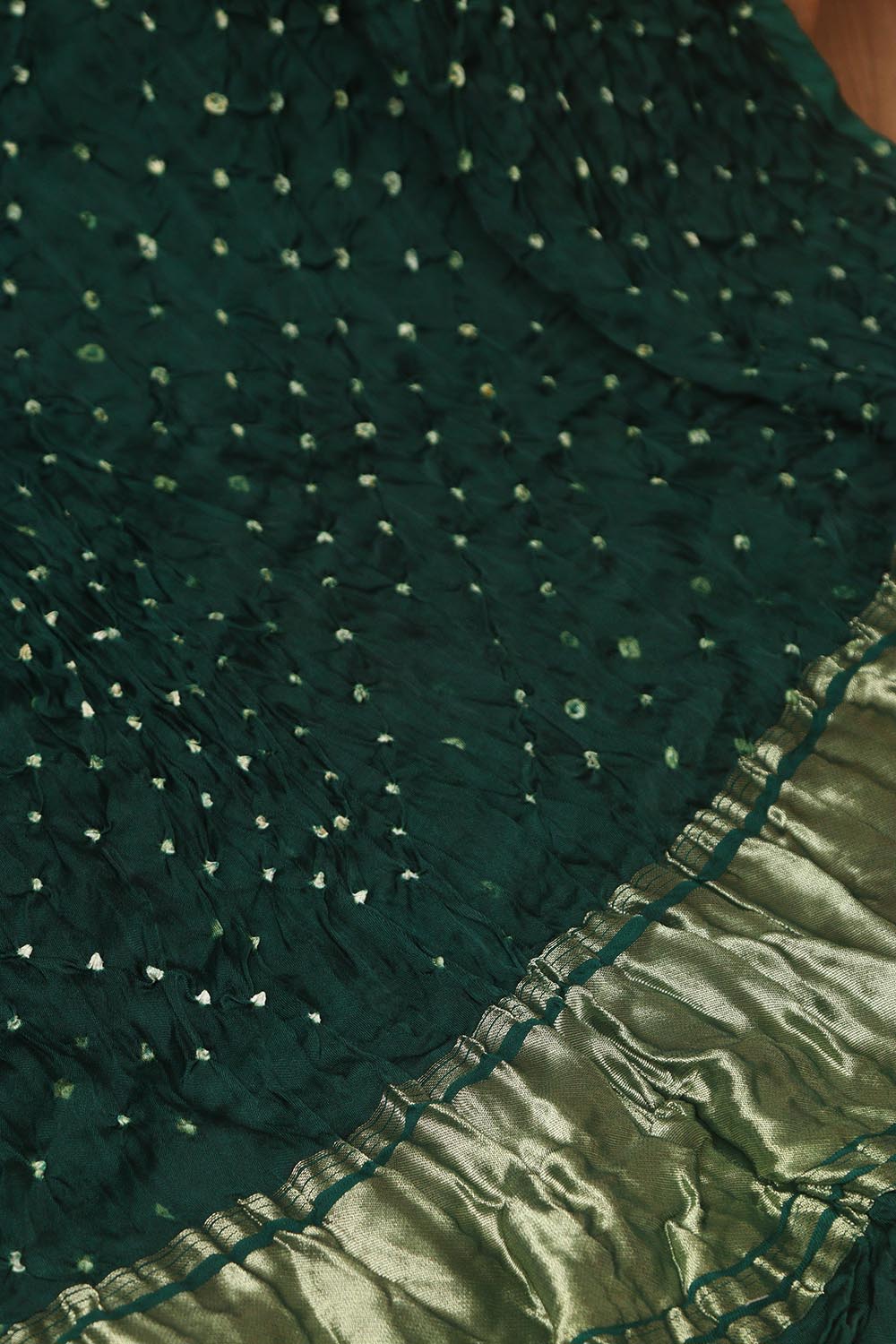 Green Bandhani Modal Gajji Silk Dupatta - Elegant Ethnic Wear - Luxurion World