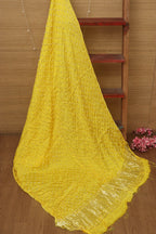 Sunshine Yellow Bandhani Modal Gajji Silk Dupatta - Luxurion World