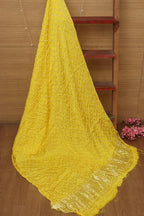 Sunshine Yellow Bandhani Modal Gajji Silk Dupatta - Luxurion World