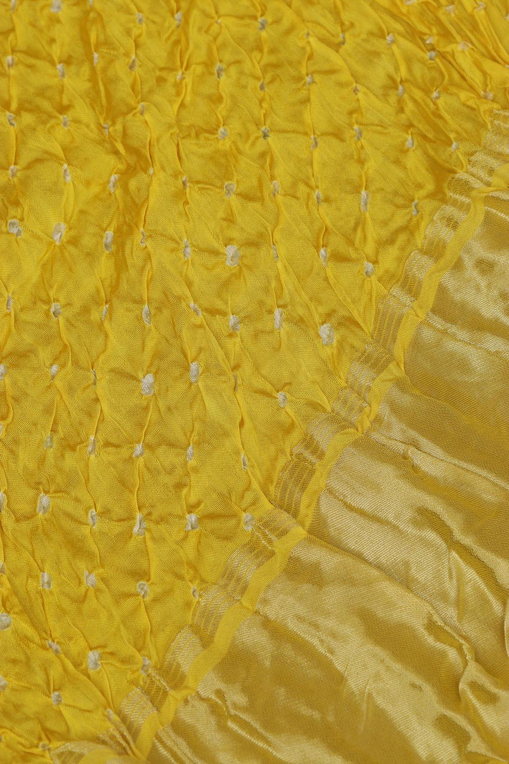 Sunshine Yellow Bandhani Modal Gajji Silk Dupatta - Luxurion World
