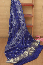 Blue Bandhani Modal Gajji Silk Dupatta - Elegant Ethnic Wear - Luxurion World