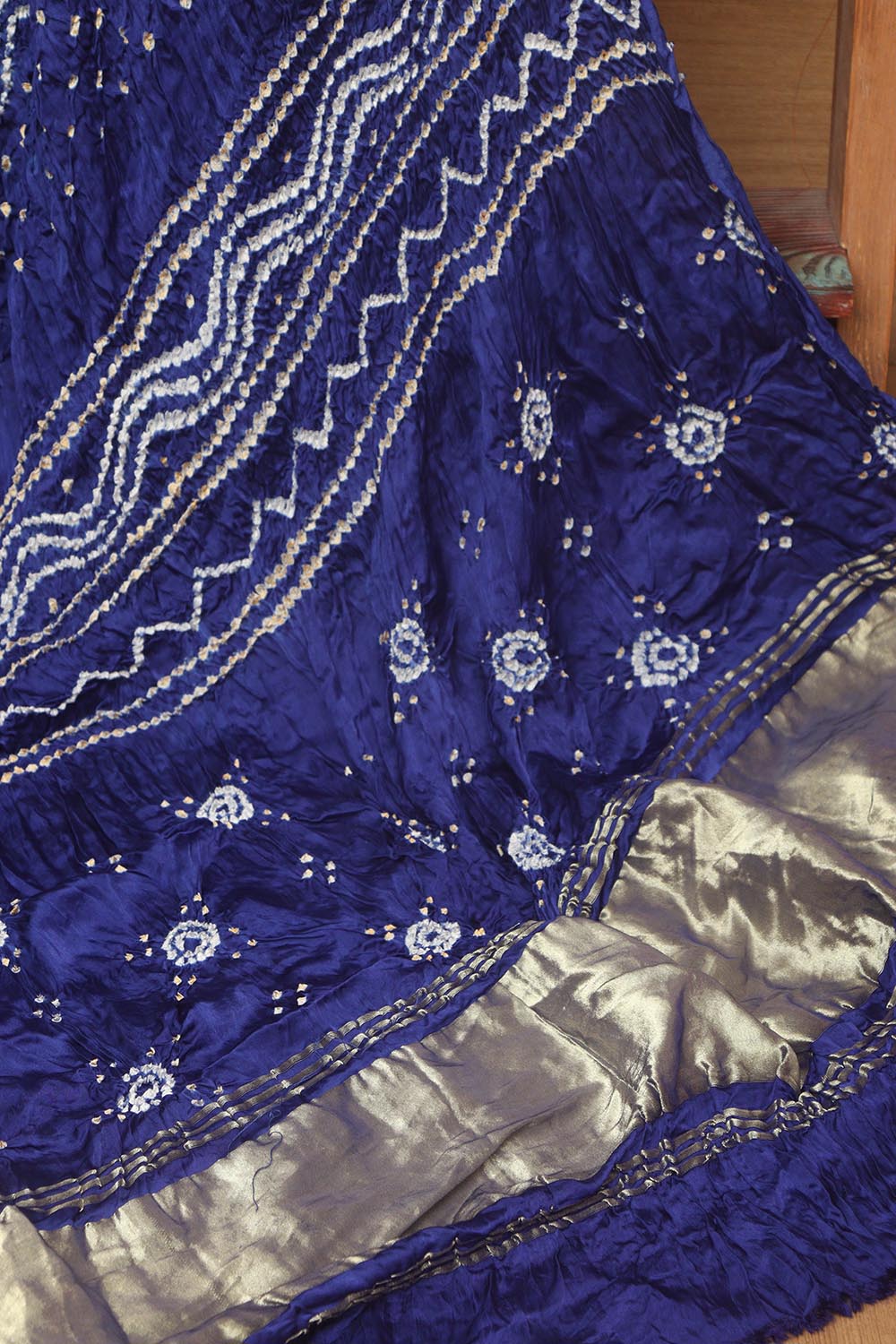 Blue Bandhani Modal Gajji Silk Dupatta - Elegant Ethnic Wear - Luxurion World