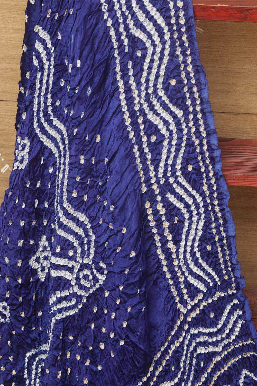 Blue Bandhani Modal Gajji Silk Dupatta - Elegant Ethnic Wear - Luxurion World