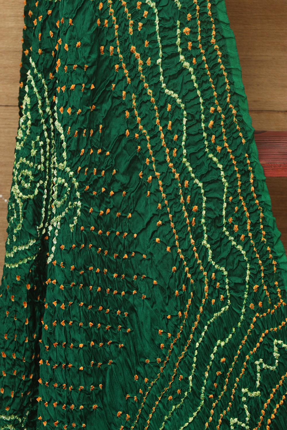 Green Bandhani Modal Gajji Silk Dupatta - Elegant and Stylish - Luxurion World