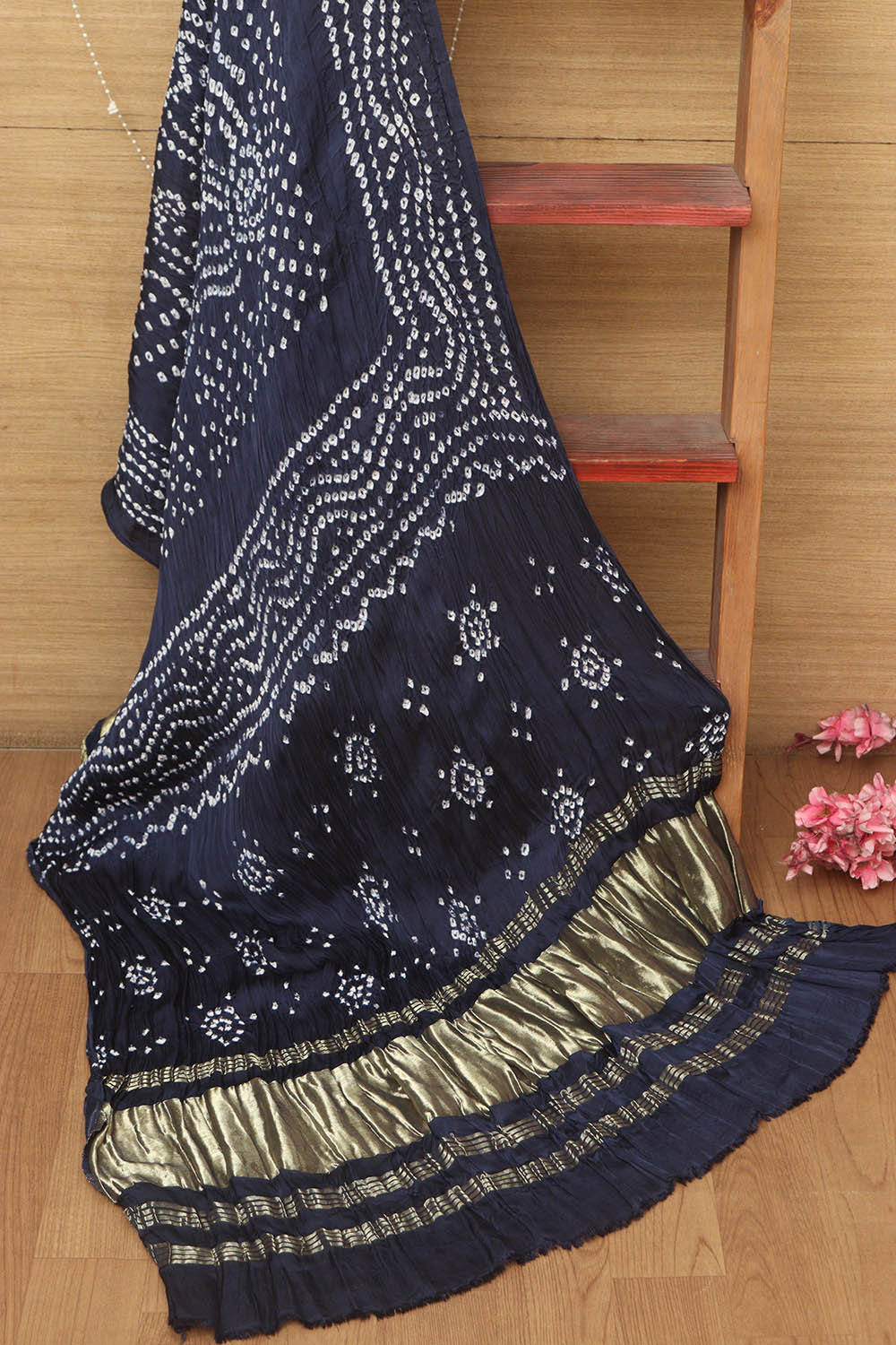 Blue Bandhani Modal Gajji Silk Dupatta - Elegant and Stylish - Luxurion World