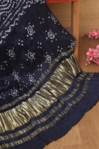Blue Bandhani Modal Gajji Silk Dupatta - Elegant and Stylish - Luxurion World