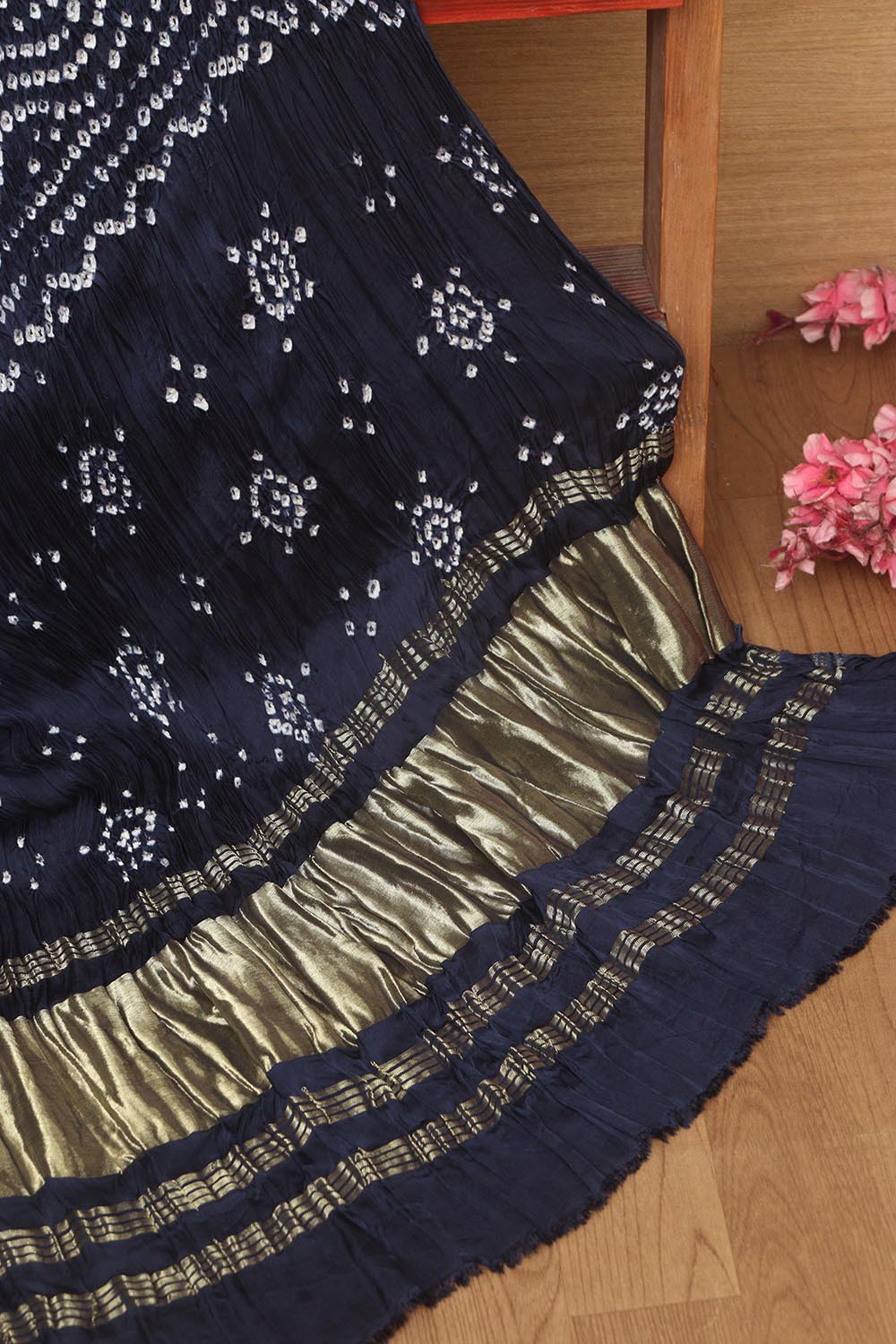 Blue Bandhani Modal Gajji Silk Dupatta - Elegant and Stylish - Luxurion World