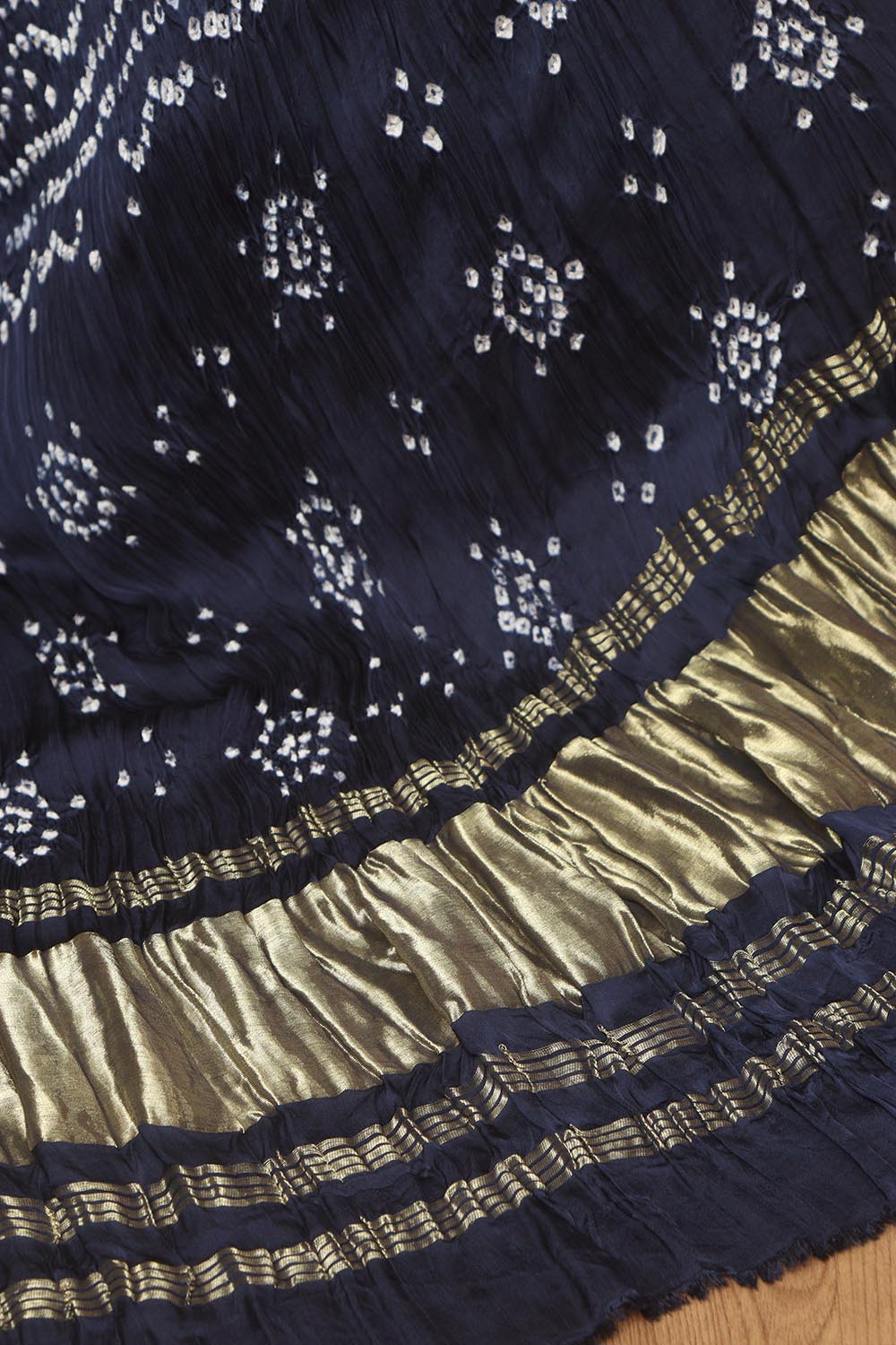 Blue Bandhani Modal Gajji Silk Dupatta - Elegant and Stylish - Luxurion World