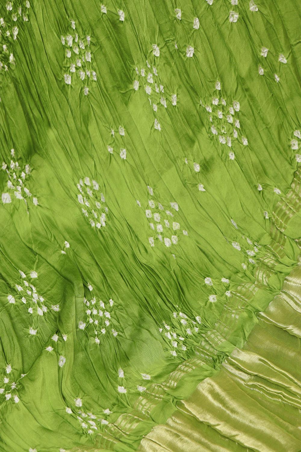 Green Bandhani Modal Gajji Silk Dupatta - Elegant and Stylish - Luxurion World