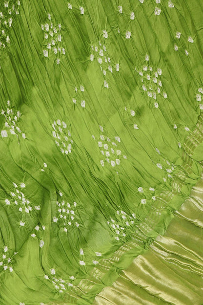 Green Bandhani Modal Gajji Silk Dupatta - Elegant and Stylish - Luxurion World