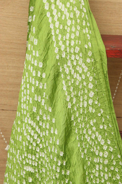 Green Bandhani Modal Gajji Silk Dupatta - Elegant and Stylish - Luxurion World