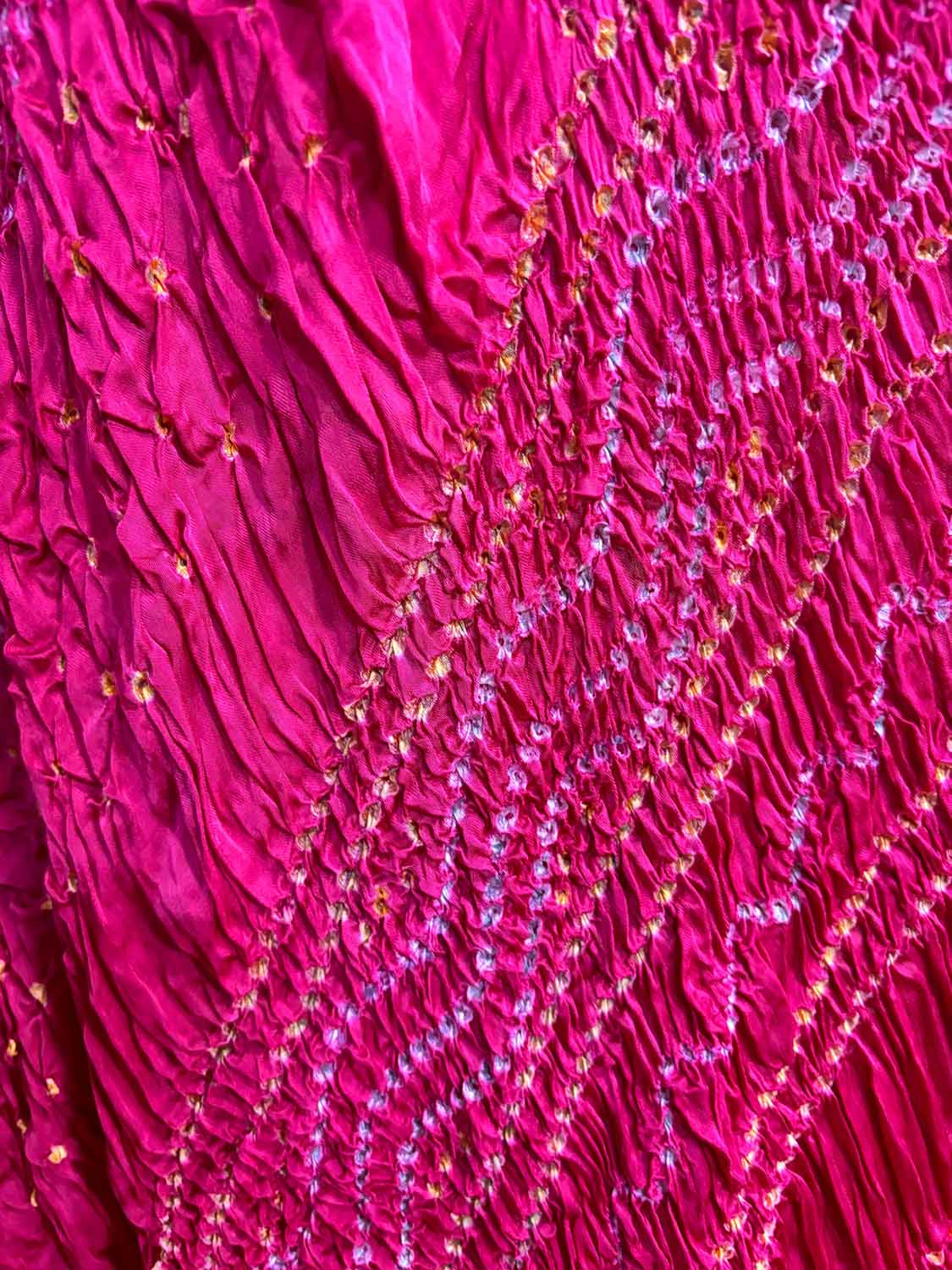 Pretty in Pink: Bandhani Modal Gajji Silk Dupatta - Luxurion World