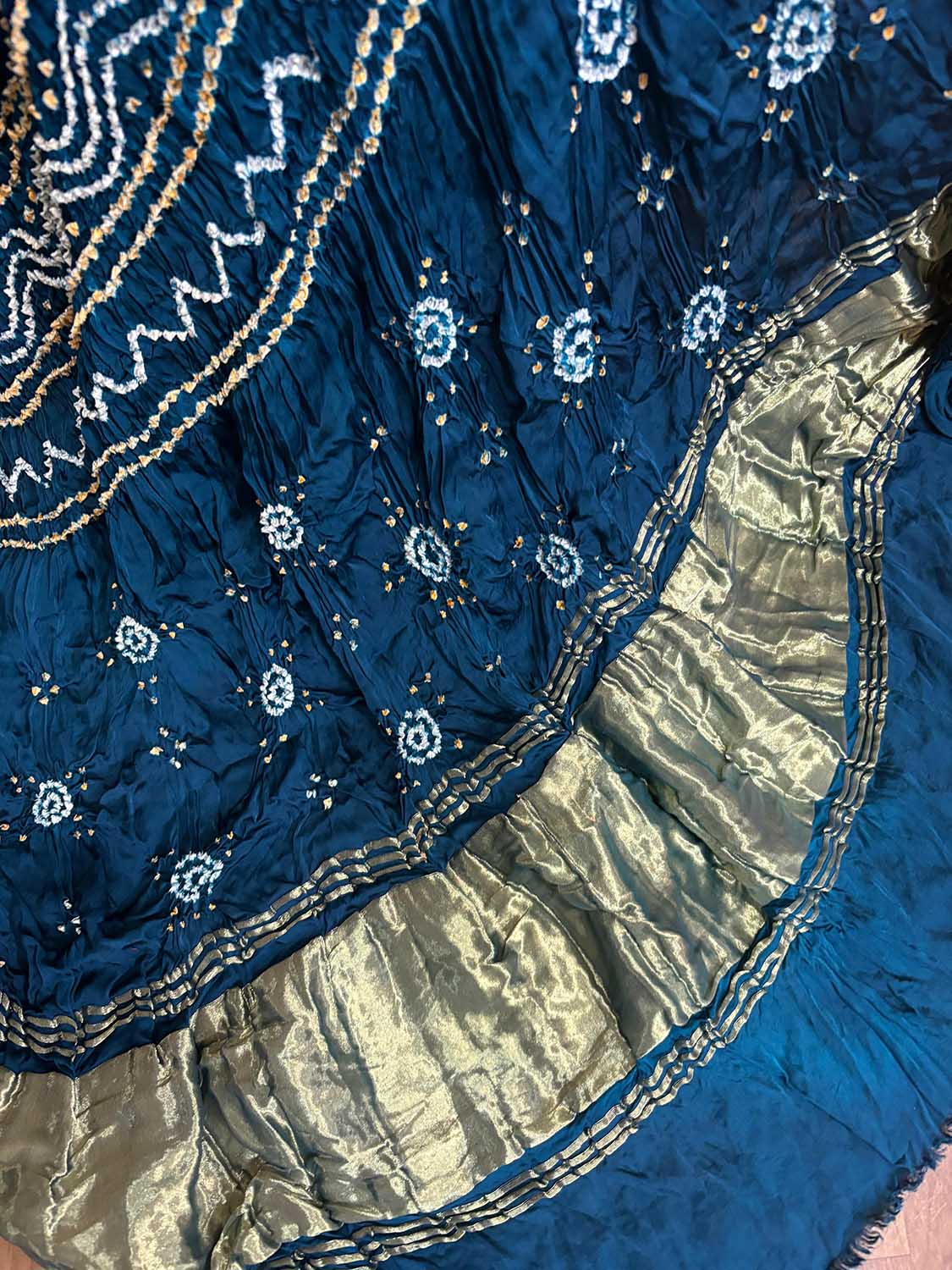 Blue Bandhani Modal Gajji Silk Dupatta - Elegant and Stylish - Luxurion World