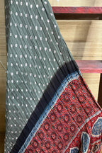 Elegant Grey Bandhani Modal Gajji Silk Dupatta - Luxurion World