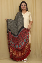 Elegant Grey Bandhani Modal Gajji Silk Dupatta - Luxurion World