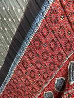 Elegant Grey Bandhani Modal Gajji Silk Dupatta - Luxurion World