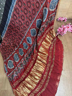 Elegant Grey Bandhani Modal Gajji Silk Dupatta - Luxurion World