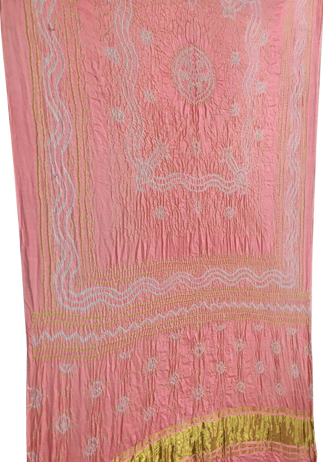 Stunning Pink Bandhani Gajji Silk Dupatta - Luxurion World
