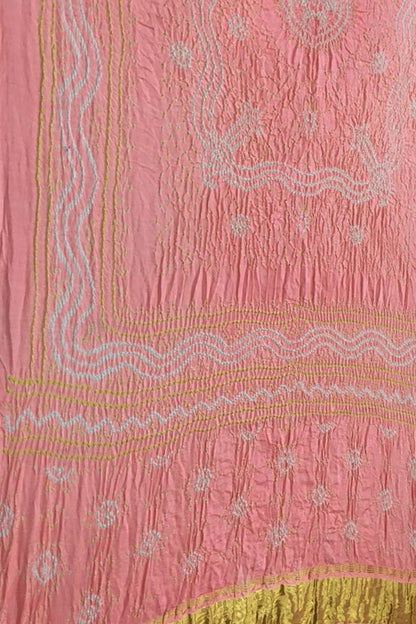 Stunning Pink Bandhani Gajji Silk Dupatta - Luxurion World