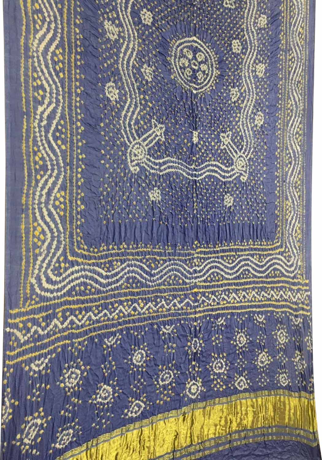 Blue Bandhani Gajji Silk Dupatta - Pure Elegance - Luxurion World