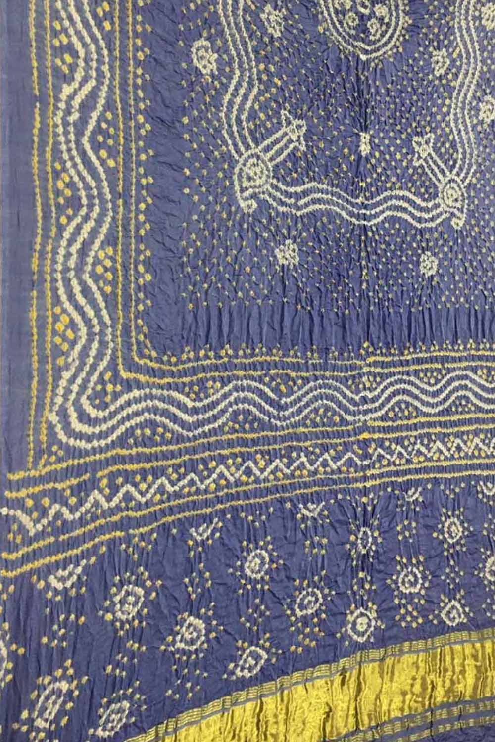 Blue Bandhani Gajji Silk Dupatta - Pure Elegance - Luxurion World