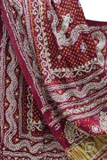 Elegant Maroon Bandhani Gota Work Pure Gajji Silk Dupatta - Luxurion World