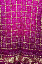 Stunning Pink Bandhani Pure Gajji Silk Gharchola Design Dupatta - Luxurion World- Crafted Heirlooms