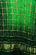 Green Bandhani Pure Gajji Silk Gharchola Design Dupatta - Luxurion World- Crafted Heirlooms