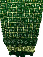 Green Bandhani Pure Gajji Silk Gharchola Design Dupatta - Luxurion World- Crafted Heirlooms