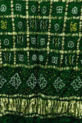 Green Bandhani Pure Gajji Silk Gharchola Design Dupatta - Luxurion World- Crafted Heirlooms