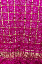 Elegant Pink Bandhani Pure Gajji Silk Gharchola Design Dupatta - Luxurion World- Crafted Heirlooms