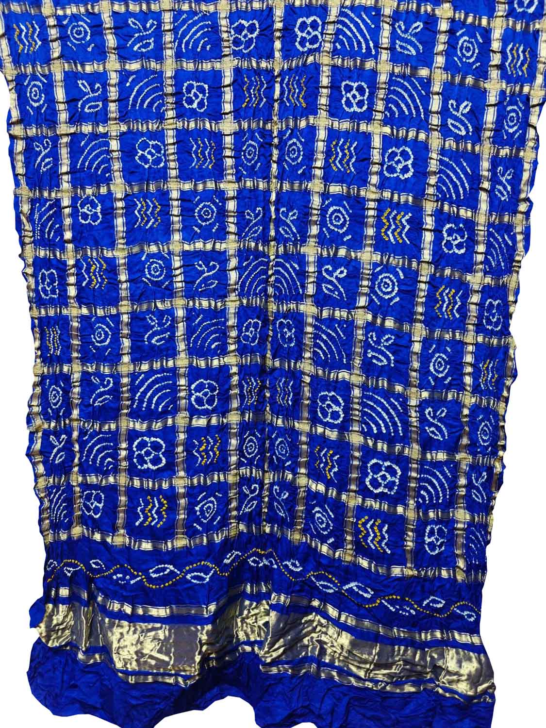Blue Bandhani Pure Gajji Silk Gharchola Design Dupatta - Luxurion World