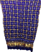 Blue Bandhani Pure Gajji Silk Gharchola Design Dupatta - Luxurion World- Crafted Heirlooms