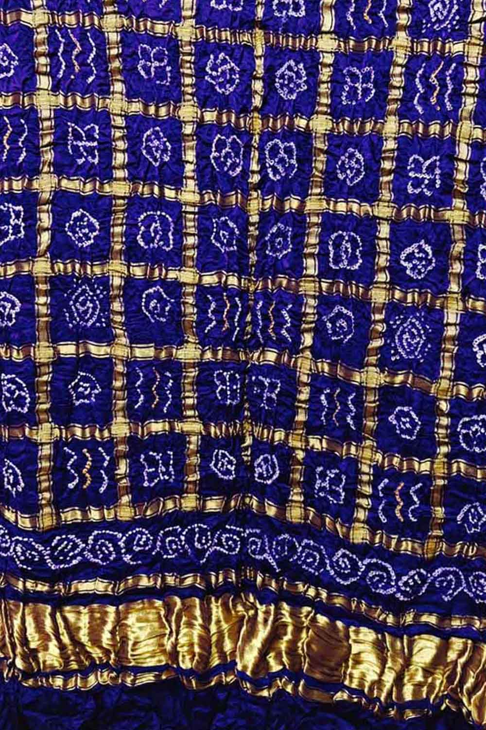 Blue Bandhani Pure Gajji Silk Gharchola Design Dupatta - Luxurion World