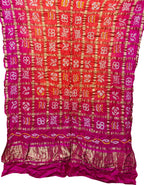 Multicolor Bandhani Pure Gajji Silk Gharchola Design Dupatta - Luxurion World- Crafted Heirlooms